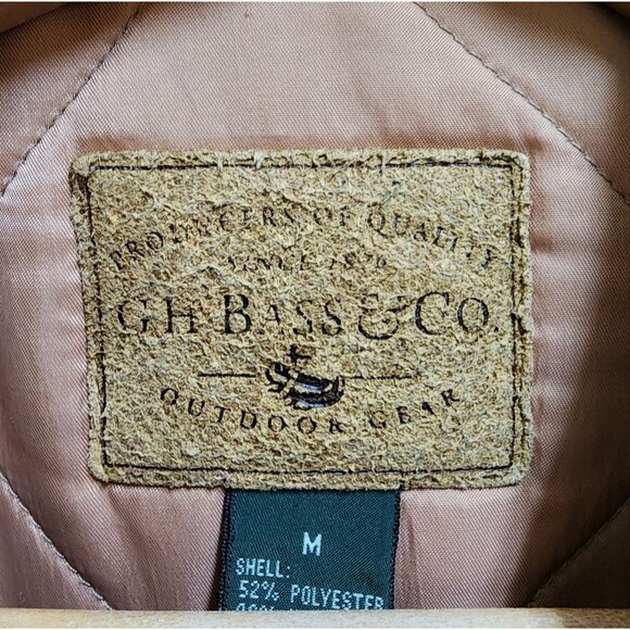 GH Bass Jacket Men Sz M Khaki Green Button Quilted Utility Field Chore Barn Coat - Picture 10 of 16